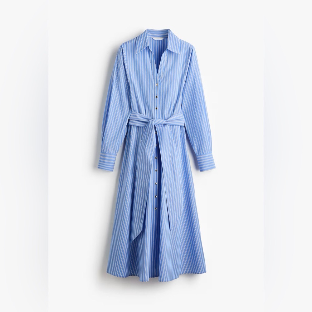 Blue Striped Shirt Dress